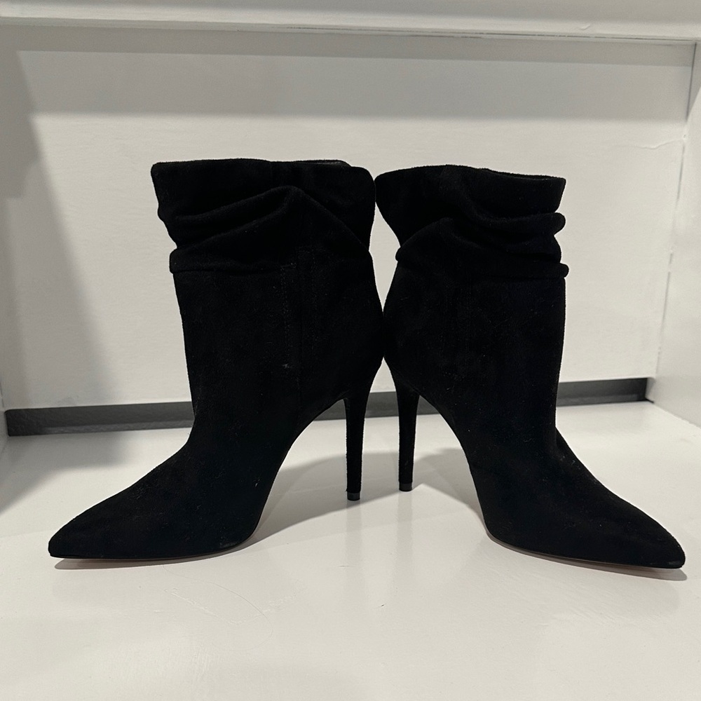 Jessica Simpson Chic Black Suede Heeled Boots